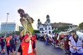 Various Chinese cultural attractions enliven the Cheng Ho festival which passes through the Lawang Sewu Semarang Royalty Free Stock Photo