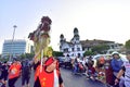 Various Chinese cultural attractions enliven the Cheng Ho festival which passes through the Lawang Sewu Semarang Royalty Free Stock Photo