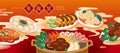 Various Chinese New Year`s dishes