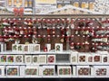 Various choice of Christmas ornaments and souvenirs display in department store