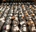 Various choice of jewelry at the jewelry shop display. Ring , necklace, chain, earing gold, silver and diamond Royalty Free Stock Photo