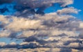 Various clouds in blue sky, windy weather Royalty Free Stock Photo