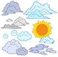 Various clouds and Sun Royalty Free Stock Photo