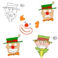 Various clowns - vector Royalty Free Stock Photo