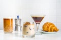 Various coffee cocktails and drinks Royalty Free Stock Photo