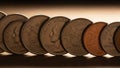 Of various coins is depicted showcasing a mix of silver and copper Royalty Free Stock Photo