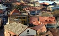 Various, colored, beautiful roofs of the city of Tbilisi lit by the soft evening sun Royalty Free Stock Photo