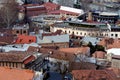 Various, colored, beautiful roofs of the city of Tbilisi lit by the soft evening sun Royalty Free Stock Photo