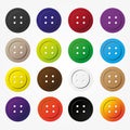 Various color buttons for clothing icons set