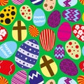 Various color Easter eggs design seamless pattern