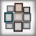 Various color frame on white wall