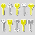 Various color keys stickers for open a lock eps10 Royalty Free Stock Photo