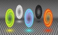 Various color portals isolated on transparency background