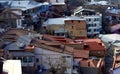 Various, colored, beautiful roofs of the city of Tbilisi lit by the soft evening sun Royalty Free Stock Photo