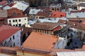 Various, colored, beautiful roofs of the city of Tbilisi lit by the soft evening sun Royalty Free Stock Photo