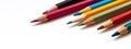 various colored drawing pencils on white background Royalty Free Stock Photo