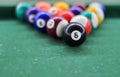 billiards balls on table game Royalty Free Stock Photo