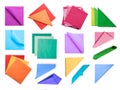 Colored paper napkins collection isolated with clipping path Royalty Free Stock Photo