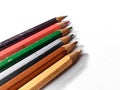 various colored pencils on a white background Royalty Free Stock Photo