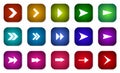 Various colorful arrows icons collection Royalty Free Stock Photo