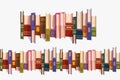 various colorful books seamless pattern top view