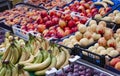 Various colorful fresh fruits in the fruit market, Catania, Sicily, Italy Royalty Free Stock Photo