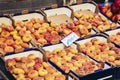 Various colorful fresh fruits in the fruit market, Catania, Sicily, Italy Royalty Free Stock Photo