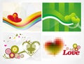Various colorful heart background set for your des Royalty Free Stock Photo