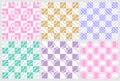 Various colorful linear check seamless patterns