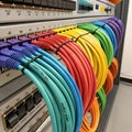 Various colorful network LAN cables represent different data connections Royalty Free Stock Photo