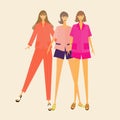 Various colorful pajamas for girls