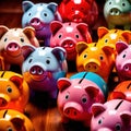 Various colorful piggy banks, showing multiple ways of saving money