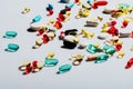 Various colorful pills Royalty Free Stock Photo