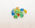 Various colors of cats-eye marbles from the collection Royalty Free Stock Photo