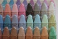 Various colors of chalk to make drawings on the street Royalty Free Stock Photo