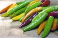 Various colors of peppers. Royalty Free Stock Photo