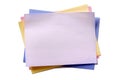 Various colors sticky post note isolated white background Royalty Free Stock Photo