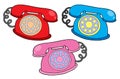 Various colors telephones Royalty Free Stock Photo
