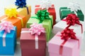 Various colour gift boxes Royalty Free Stock Photo