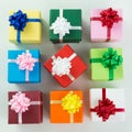 Various colour gift boxes Royalty Free Stock Photo