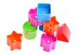 Various coloured blocks for shape sorter toy