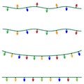 Various Coloured Christmas Light Strings