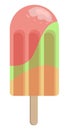 Various coloured ice pop on a stick, isolated on white backround. Fruity ice cream on a stick