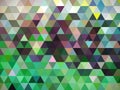 Various coloured triangles on a new pattern, surface texture and background