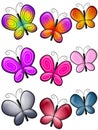 Various Colourful Butterflies Clip Art