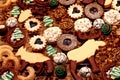 Various colourful cookies and biscuits for Christmas Royalty Free Stock Photo