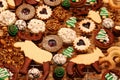 Various colourful cookies and biscuits for Christmas Royalty Free Stock Photo