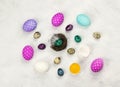 Various colourful decorated Easter eggs Royalty Free Stock Photo