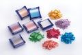 Various colours of Cosmetic Powder
