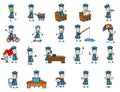 Various Comic Postman Character - Set of Concepts Vector illustrations